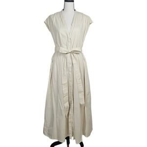 Zara ZW Collection Creased Dress Belt Sz Xsmall Beige Minimalist Midi Versatile